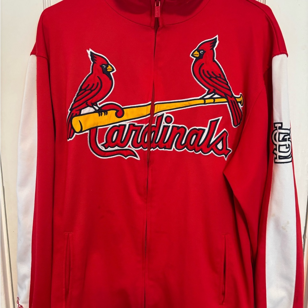 STL Cardinals Stitches Red and White Athletic Jacket